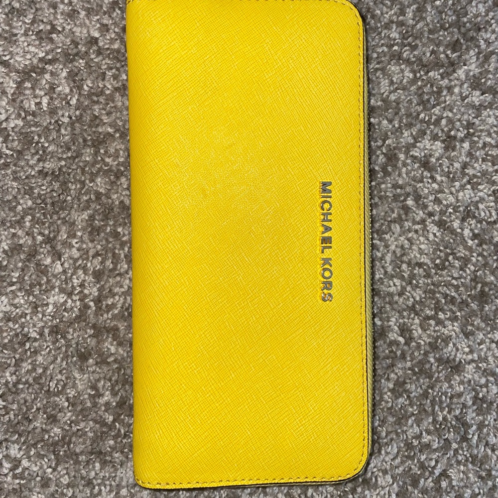 Bright Yellow Michael Kors Continental Wallet